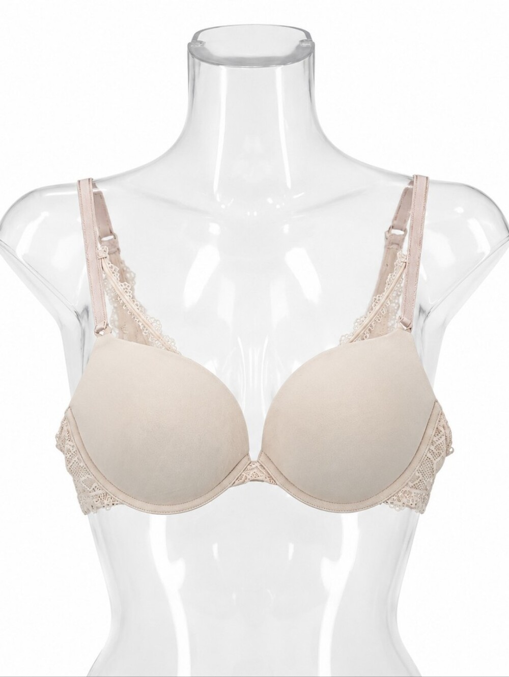 Soma Embraceable Enchanting Lace Push-Up Bra 36B Nude Beige Padded Underwire